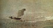 Winslow Homer Vessels away by strong wind painting